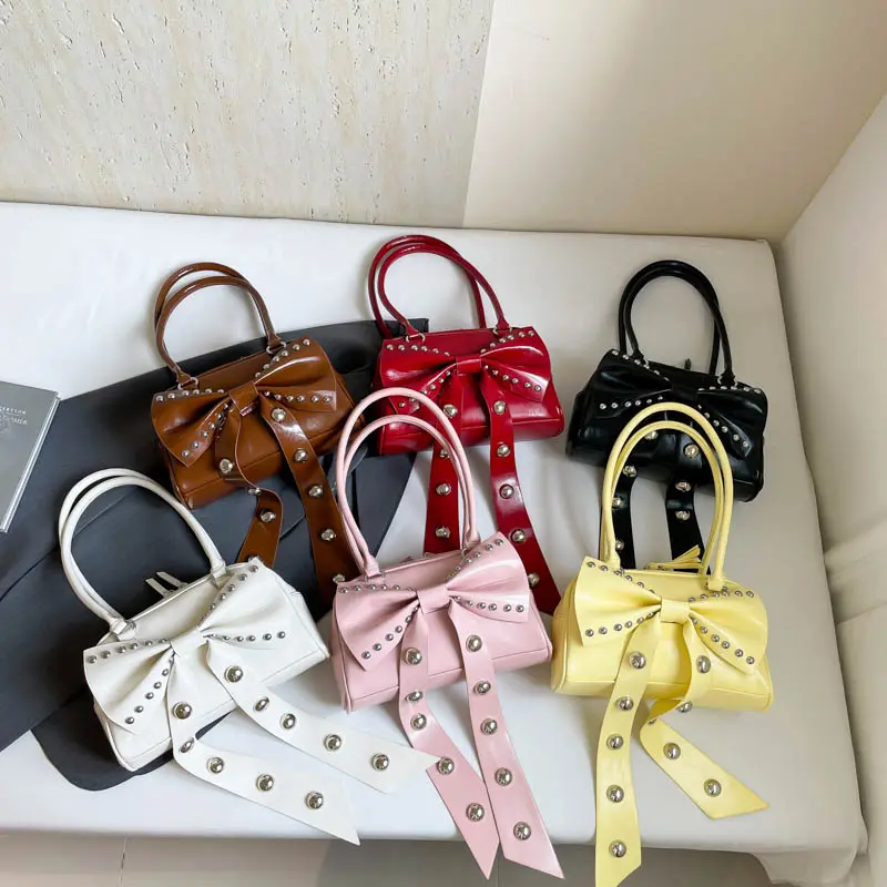 LEFTSIDE  Rivets Design PU Leather Underarm Bags for Women 2025 New Trend Female Shoulder Crossbody Bag Handbags and Purses
