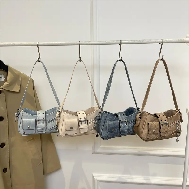 LEFTSIDE Belt Design Pu Leather Crossbody Bags for Women 2025 Y2K Trend Fashion Shoulder Bag Lady Small Handbags and Purses