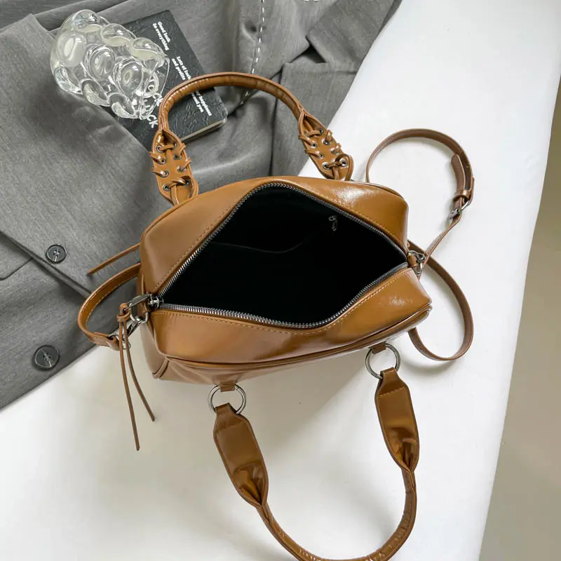 LEFTSIDE Women Small PU Leather Shoulder Bag 2025 Winter Short Handle Crossbody Bag Luxury Designer New Handbags and Purses