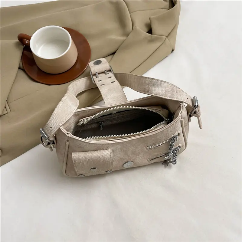 LEFTSIDE Belt Design Pu Leather Crossbody Bags for Women 2025 Y2K Trend Fashion Shoulder Bag Lady Small Handbags and Purses