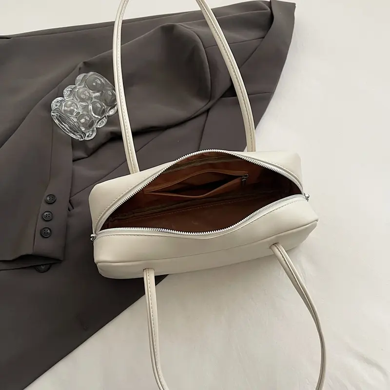 LEFTSIDE Women Ribbon Design Simple Handbags 2025 Spring Luxury Fashion Tote Bag Trend PU Leather Ladies Underarm Shoulder Bags