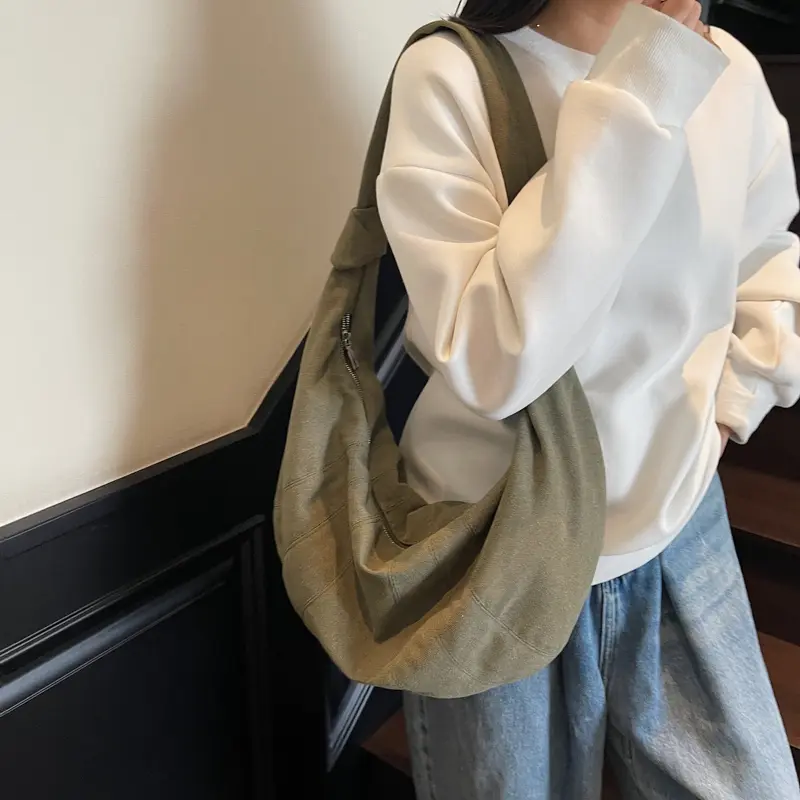 LEFTSIDE High-capacity Soft Cloth Shoulder Bags for Women 2025 Y2K New Luxury Fashion Trend Female Hobo Bag Lady Handbags