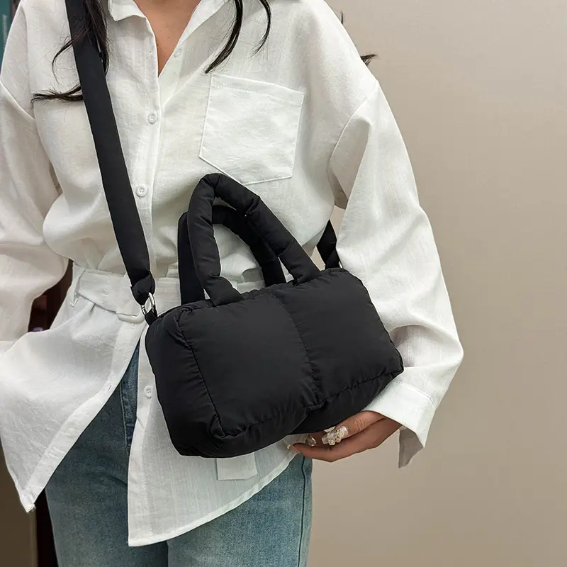LEFTSIDE Soft Small Padded Shoulder Bag for Women 2025 Korean Fashion New Trend Crossbody Bag Simple Short Handle Handbags
