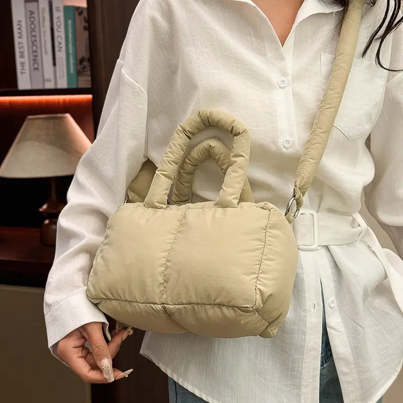 LEFTSIDE Soft Small Padded Shoulder Bag for Women 2025 Korean Fashion New Trend Crossbody Bag Simple Short Handle Handbags