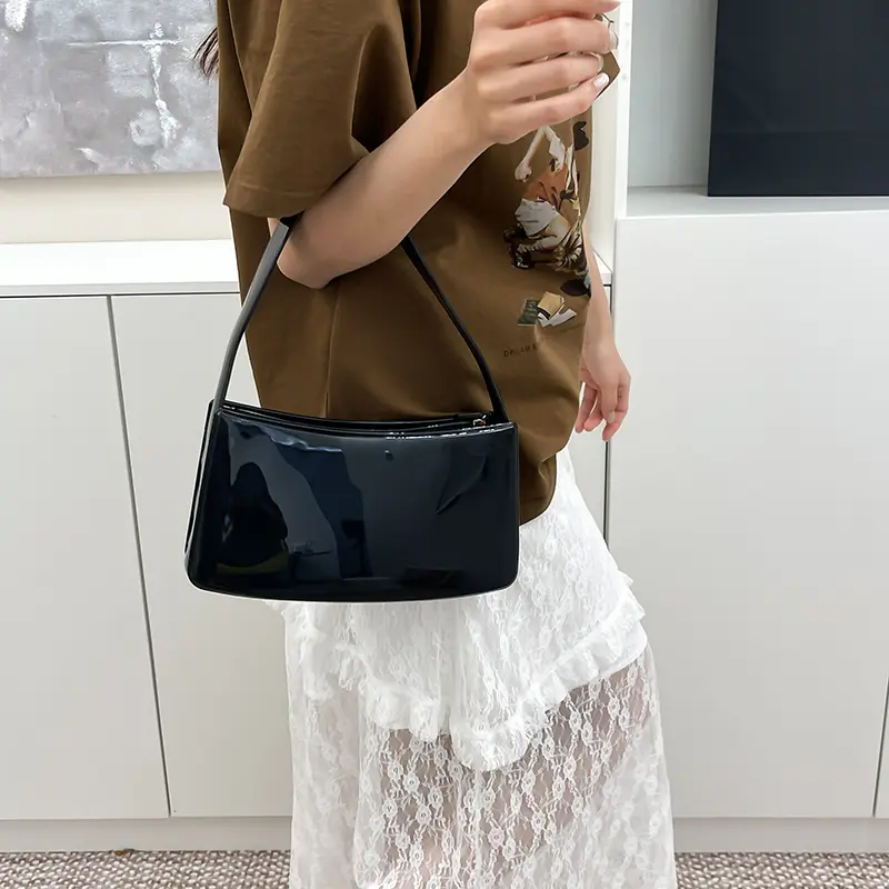 LEFTSIDE Small Design PU Leather Underarm Bags for Women 2025 Summer New Trend Simple Shoulder Bag Ladies Handbags and Purses