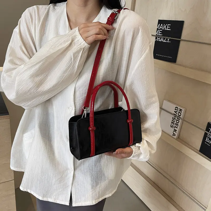 LEFTSIDE Small Retro PU Leather Underarm Bags for Women 2025 Y2k Trend Korean Fashion Shoulder Bag Lady Silver Handbags Tote Bag