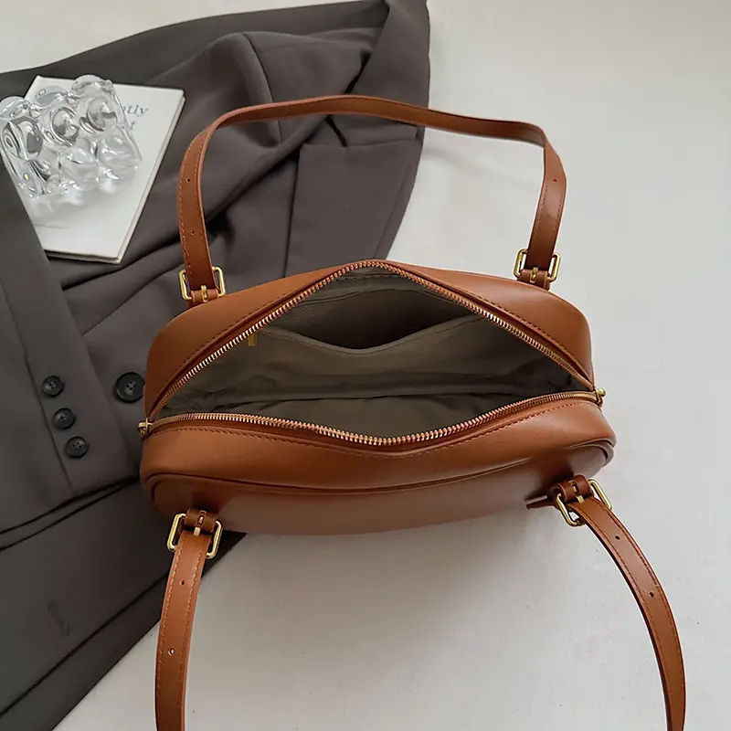 LEFTSIDE Women PU Leather Shoulder Bag 2025 Winter Simple Short Handle Hand Bag Luxury Designer New Trend Handbags and Purses