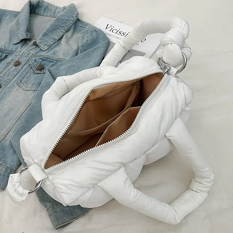 LEFTSIDE Soft Small Padded Shoulder Bag for Women 2025 Korean Fashion New Trend Crossbody Bag Simple Short Handle Handbags