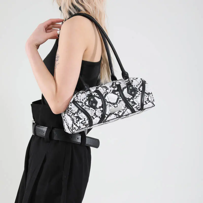 LEFTSIDE Small PU Leather Tote Bags for Women 2025 New Luxury Korean Fashion Serpentine Handbags and Purses Females Shoulder Bag