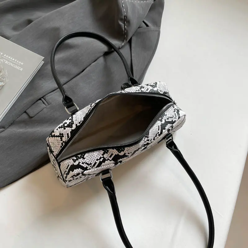 LEFTSIDE Small PU Leather Tote Bags for Women 2025 New Luxury Korean Fashion Serpentine Handbags and Purses Females Shoulder Bag