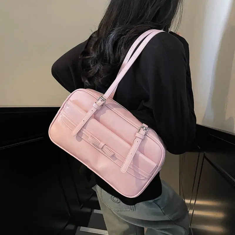LEFTSIDE Small PU Leather White Underarm Bags Lady Shoulder Bag for Women 2025 Spring Designer Luxury Y2K Handbags and Purses