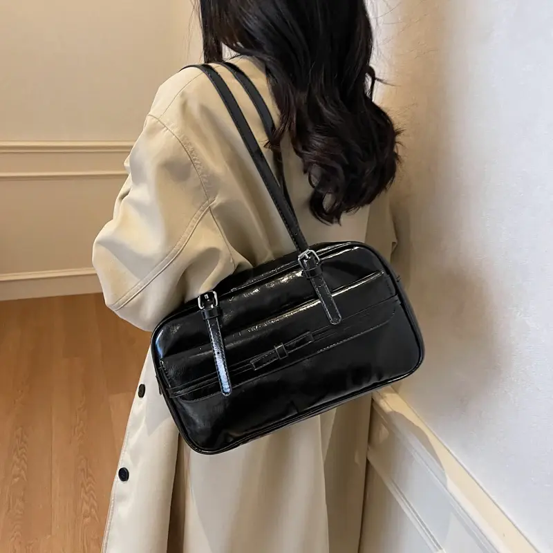 LEFTSIDE Small PU Leather White Underarm Bags Lady Shoulder Bag for Women 2025 Spring Designer Luxury Y2K Handbags and Purses