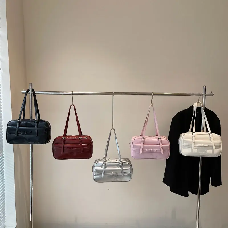 LEFTSIDE Small PU Leather White Underarm Bags Lady Shoulder Bag for Women 2025 Spring Designer Luxury Y2K Handbags and Purses
