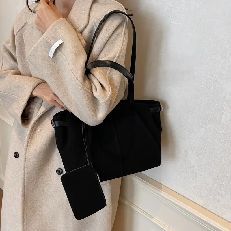 LEFTSIDE Retro 2 Pcs/set PU Leather Underarm Bags for Women 2024 Winter Y2K Female Fashion Tote Bag Female Shoulder Bag Handbags