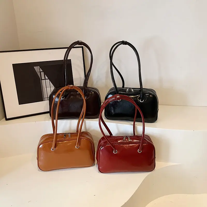 LEFTSIDE PU Leather Retro Shoulder Bags For Women 2025 Winter Y2K New Fashion Trend Female Underarm Tote Bag Lady Handbags