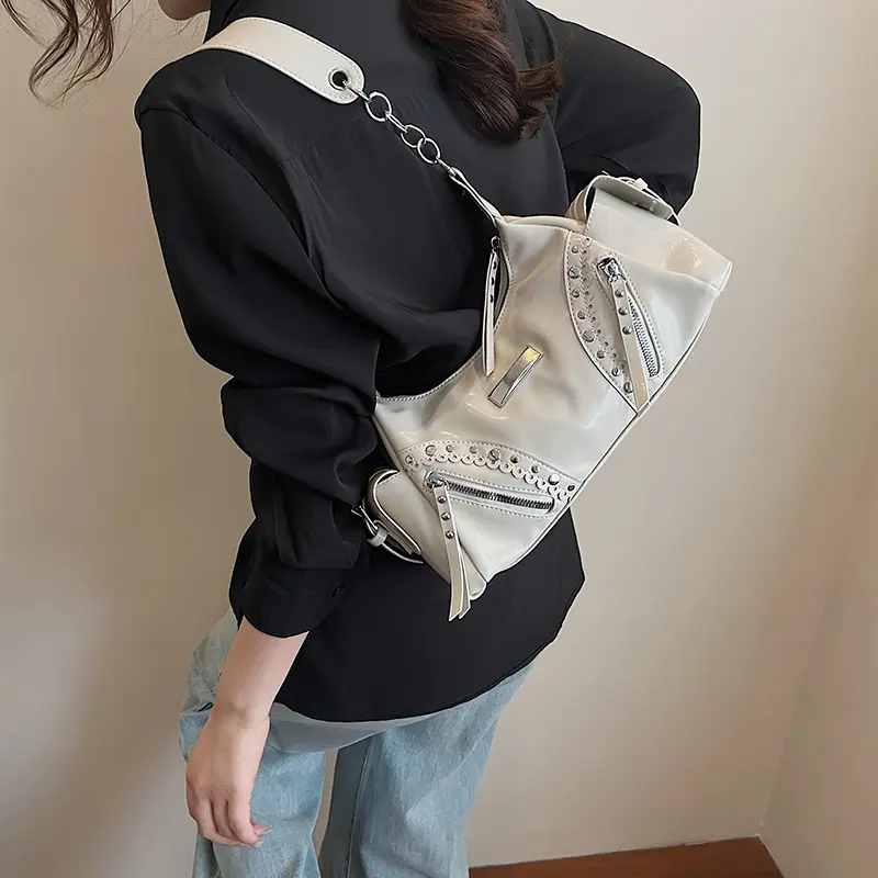 LFTSID Rivets Design PU Leather Shoulder Bag 2025 Y2K Summer Underarm Bag Crossbody Bag Casual Ladies New in Handbags and Purses