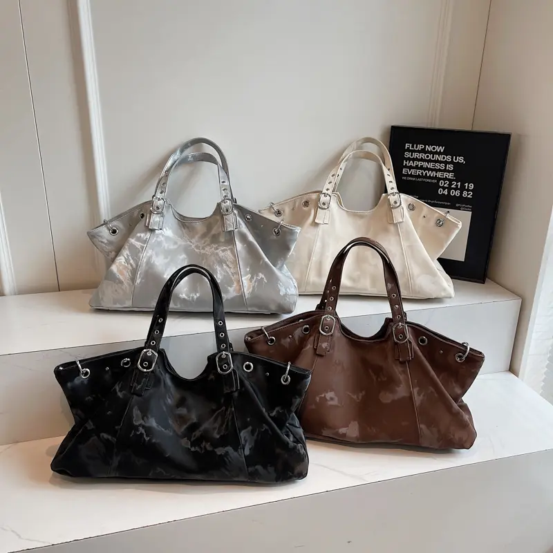 LEFTSIDE Women Large Capacity PU Leather Shoulder Bag 2025 Winter Fashion Retro Underarm Tote Bag Luxury Brand Designer Handbags