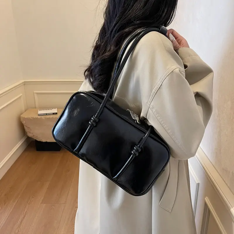 LEFTSIDE Small New PU Leather White Underarm Bags Lady Shoulder Bag for Women 2025 Designer Luxury Y2K Handbags and Purses