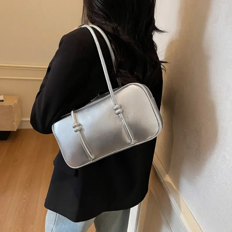 LEFTSIDE Small New PU Leather White Underarm Bags Lady Shoulder Bag for Women 2025 Designer Luxury Y2K Handbags and Purses
