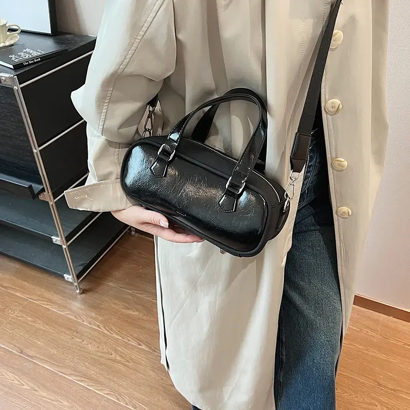 LEFTSIDE Design PU Leather Small Shoulder Bags For Women 2025 Y2K Korean Fashion Crossbody Bag Female Short Handle Handbags