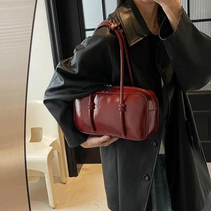 LEFTSIDE Small New PU Leather White Underarm Bags Lady Shoulder Bag for Women 2025 Designer Luxury Y2K Handbags and Purses