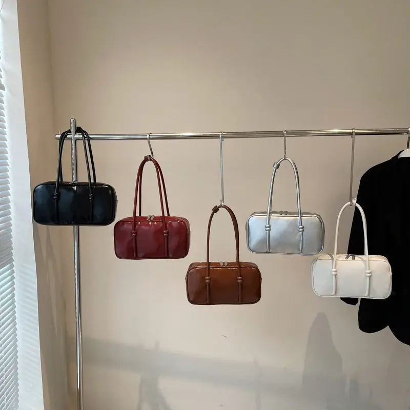 LEFTSIDE Small New PU Leather White Underarm Bags Lady Shoulder Bag for Women 2025 Designer Luxury Y2K Handbags and Purses