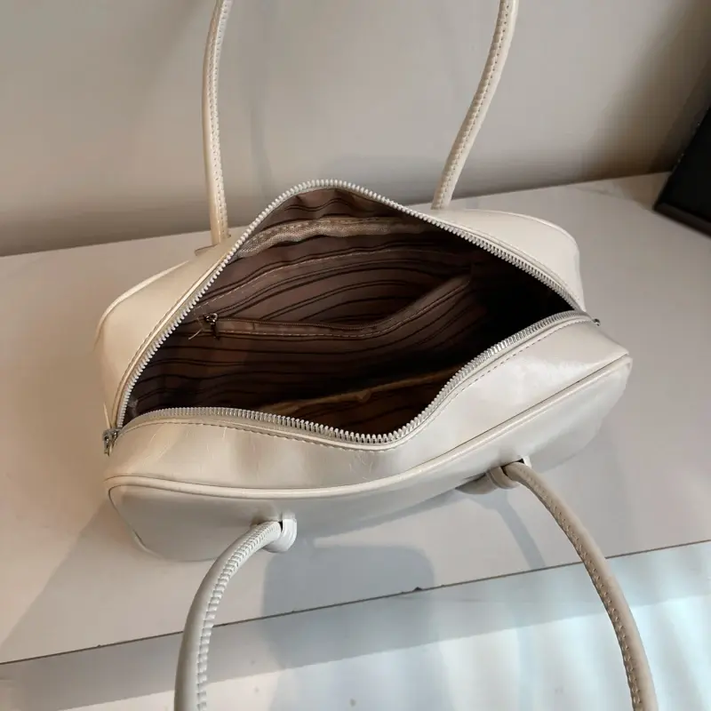 LEFTSIDE Small New PU Leather White Underarm Bags Lady Shoulder Bag for Women 2025 Designer Luxury Y2K Handbags and Purses