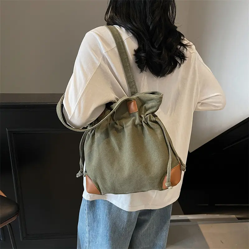 LEFTSIDE Trendy Canvas Underarm Bag Retro Shopper Shopping Bag Designer Handbag Casual 2025 Shoulder Bags for Women Bolsa