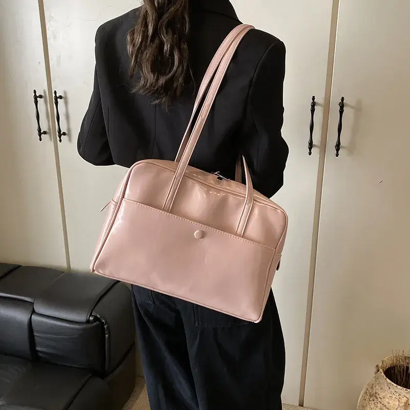 LEFTSIDE Women Handbags 2025 Spring Luxury New Fashion Trend White PU Leather Tote Bags Ladies Black Underarm Shoulder Bags