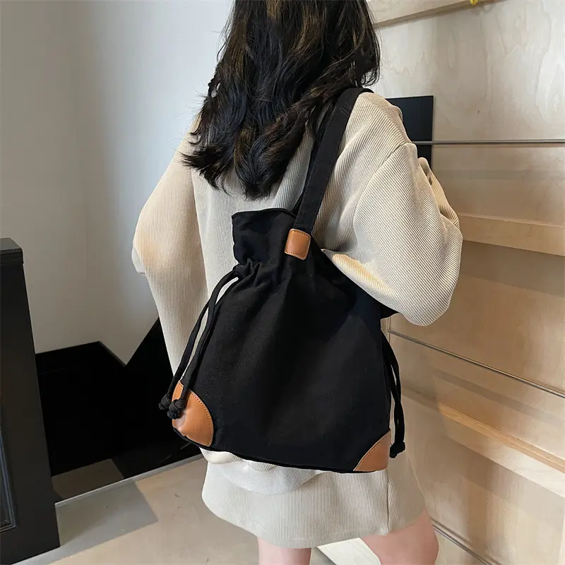 LEFTSIDE Trendy Canvas Underarm Bag Retro Shopper Shopping Bag Designer Handbag Casual 2025 Shoulder Bags for Women Bolsa