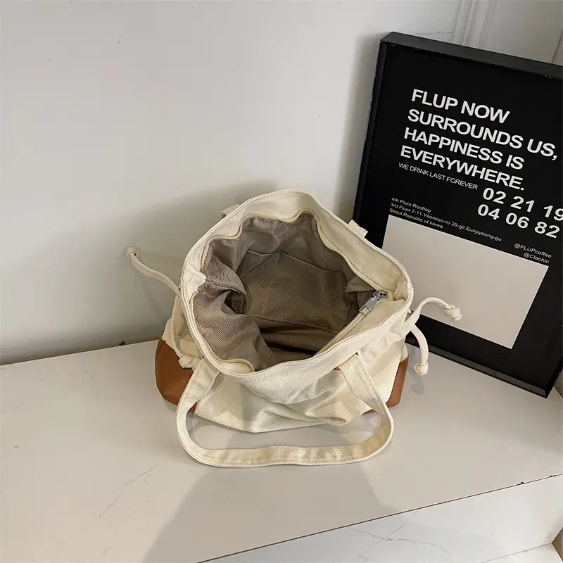 LEFTSIDE Trendy Canvas Underarm Bag Retro Shopper Shopping Bag Designer Handbag Casual 2025 Shoulder Bags for Women Bolsa