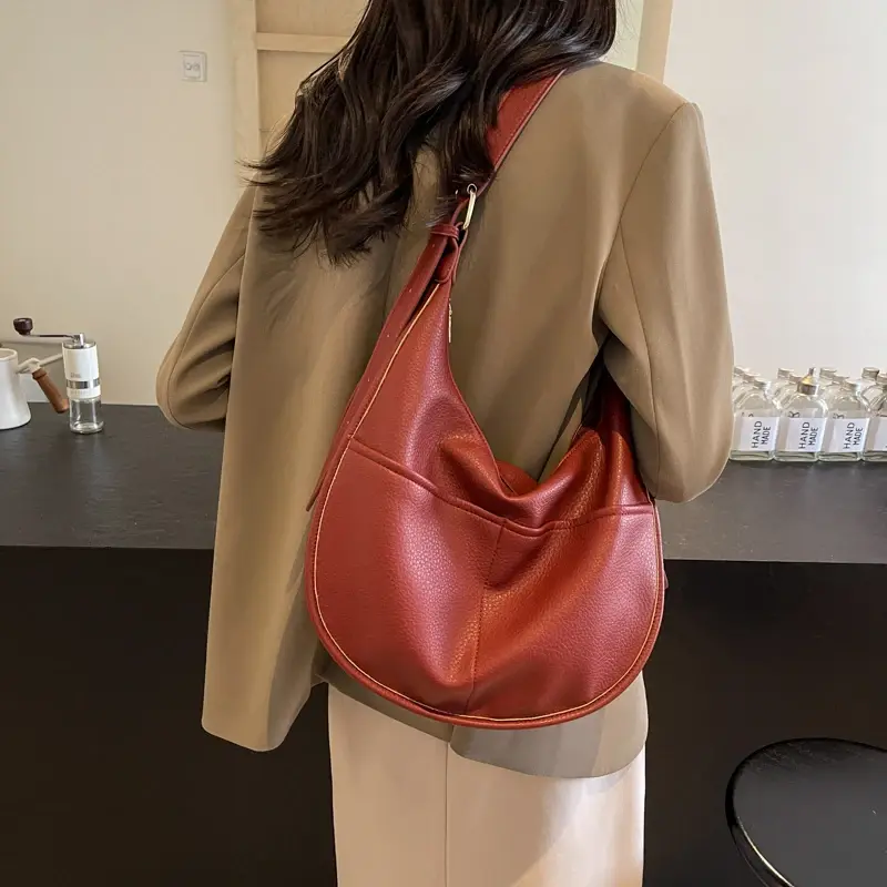 LEFTSIDE Retro Design PU Leather Shoulder Bags For Women 2024 Winter New Y2K Fashion Crossbody Bag Female Handbags And Purses