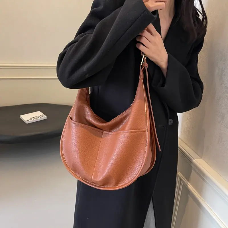 LEFTSIDE Retro Design PU Leather Shoulder Bags For Women 2024 Winter New Y2K Fashion Crossbody Bag Female Handbags And Purses