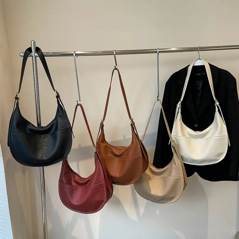 LEFTSIDE Retro Design PU Leather Shoulder Bags For Women 2024 Winter New Y2K Fashion Crossbody Bag Female Handbags And Purses