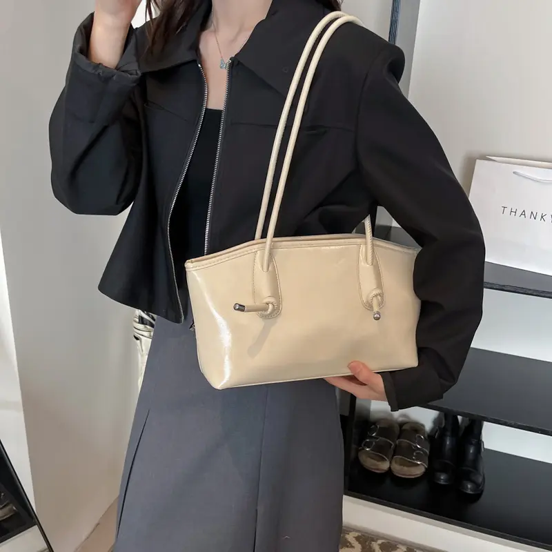 LEFTSIDE Small Shoulder Bag Women PU Leather High School Student Uniform Underarm Bag Females Simple 2025 Handbags Tote Bags