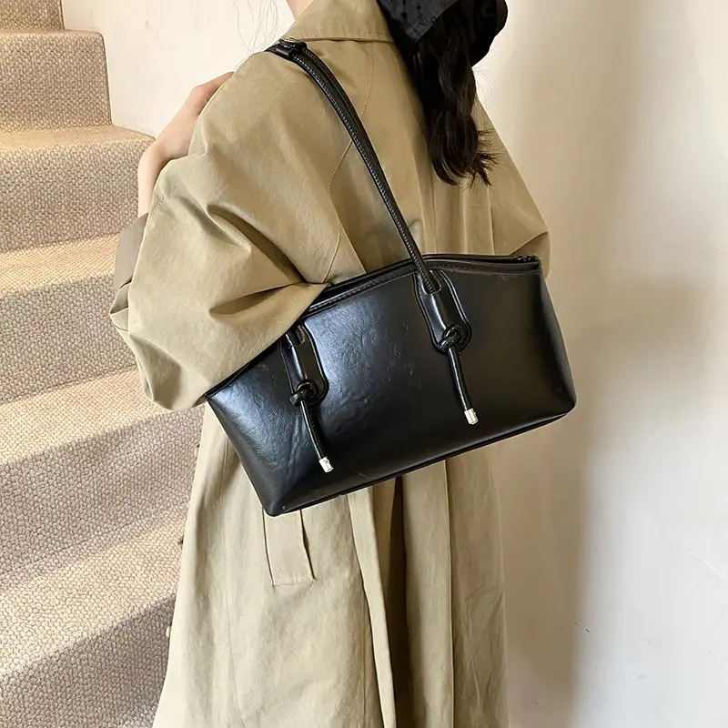 LEFTSIDE PU Leather Tote Bags For Women 2025 Winter New Trend Korean Fashion Female Shoulder Bag Lady Handbags And Purses