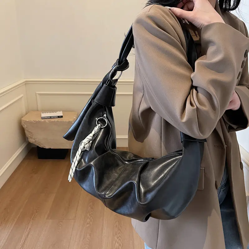 LEFTSIDE Cute Small Underarm Bags for Women 2025 Y2K New Trend Retro Korean Fashion Handbags and Purses Pu Leather Shoulder Bag