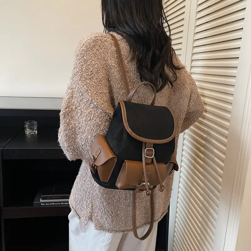 LEFTSIDE Women Small Pu Leather Backpacks 2025 New Korean Fashion Luxury Multi-pockets Backpack Student School Bag Back Packs