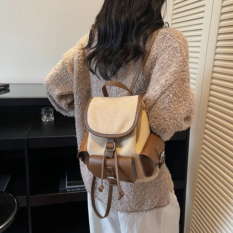 LEFTSIDE Women Small Pu Leather Backpacks 2025 New Korean Fashion Luxury Multi-pockets Backpack Student School Bag Back Packs