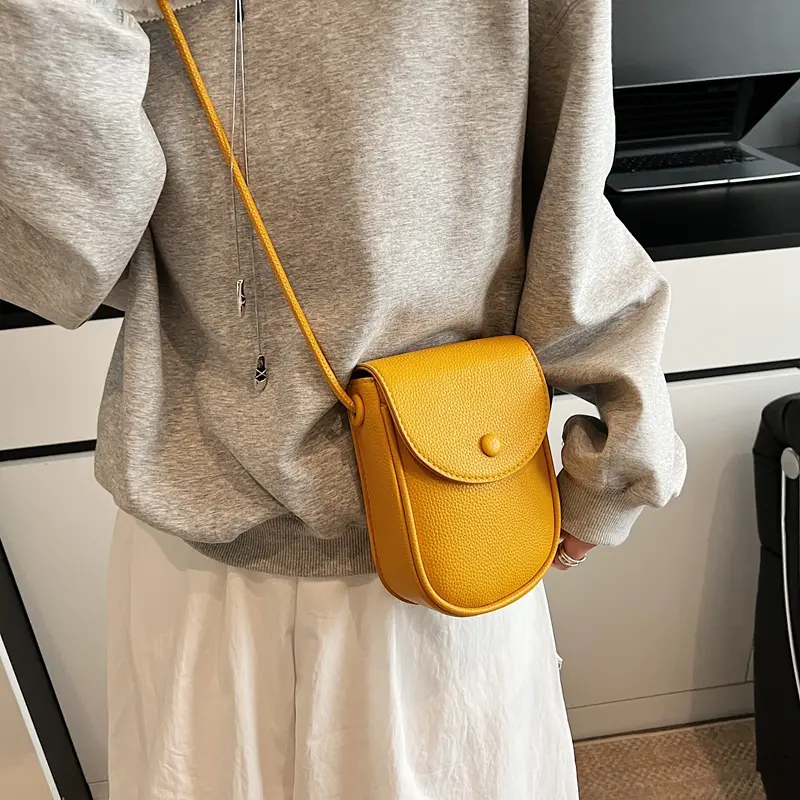 LEFTSIDE Mini PU Leather Flap Crossbody Bags for Women 2025 Fashion Simple Shoulder  Bag Females Solid Color Handbags and Purses