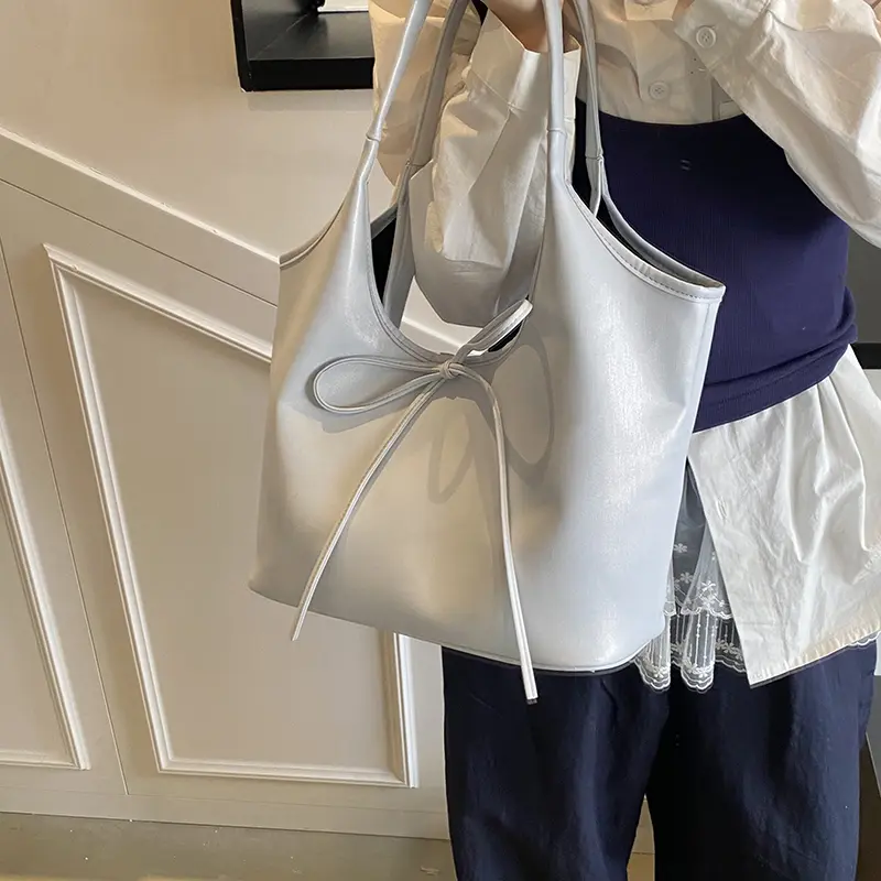LEFTSIDE PU Leather Big Square Tote Bags Lady Shoulder Bag for Women 2025 New Simple Underarm Bags Females Handbags and Purses