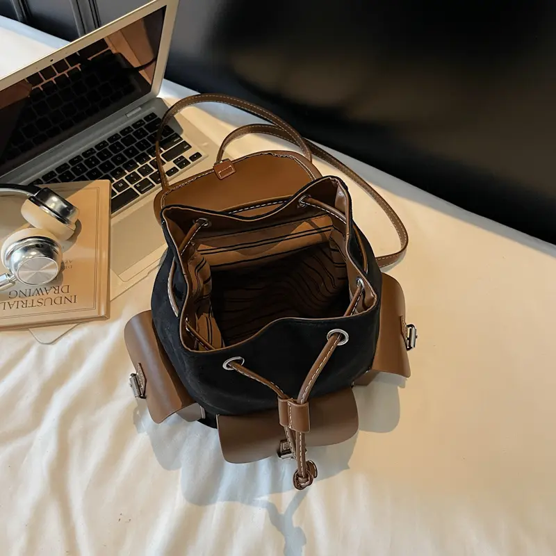 LEFTSIDE Women Small Pu Leather Backpacks 2025 New Korean Fashion Luxury Multi-pockets Backpack Student School Bag Back Packs