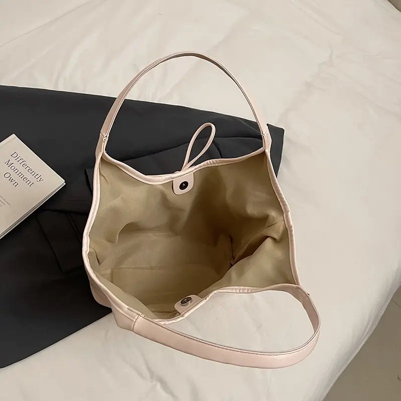 LEFTSIDE PU Leather Big Square Tote Bags Lady Shoulder Bag for Women 2025 New Simple Underarm Bags Females Handbags and Purses