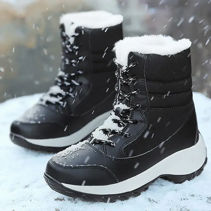 Winter Shoes Waterproof Boots Women Snow Boots Plush Warm Ankle Boots for Women Female Winter Plush Platform Thigh High Boots