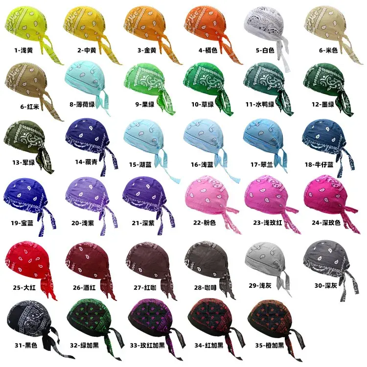 New Colorful Headband Bandana Handkerchief Head Man Pirate Hat Cycling Hood Sun Protection Sports Breathable Printed Headscarf
