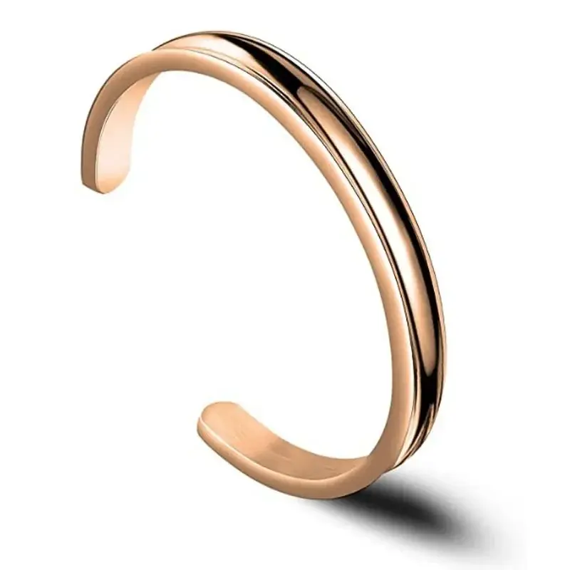 Concave Curved Titanium Steel Bracelet for Male and Female Couples C-shaped Opening Stainless Steel Titanium Steel Bracelet