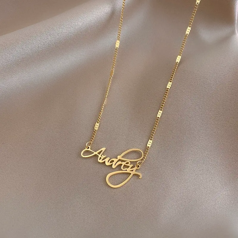 New High Quality Necklace Popular Style Personalized Nameplate Pendant Stainless Steel Initials Letter Necklace Alphabet Jewelry