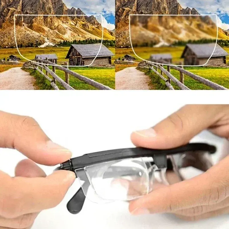 1pcs New Adjustable Strength Lens Eyewear Variable Focus Distance Vision Zoom Glasses Protective  Eyewear Read