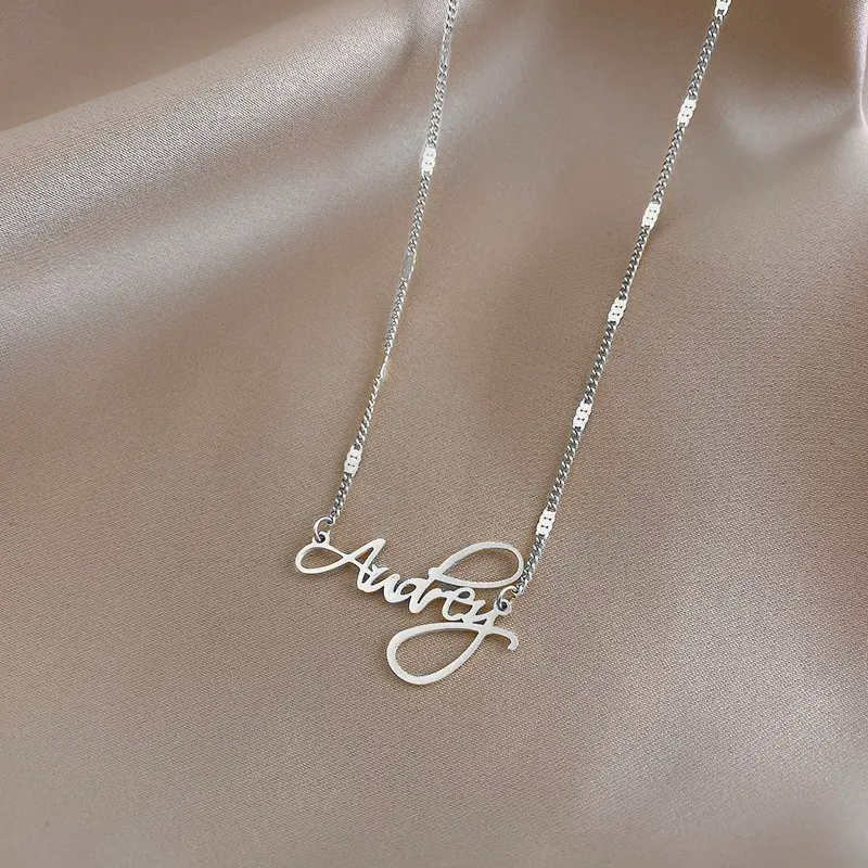 New High Quality Necklace Popular Style Personalized Nameplate Pendant Stainless Steel Initials Letter Necklace Alphabet Jewelry