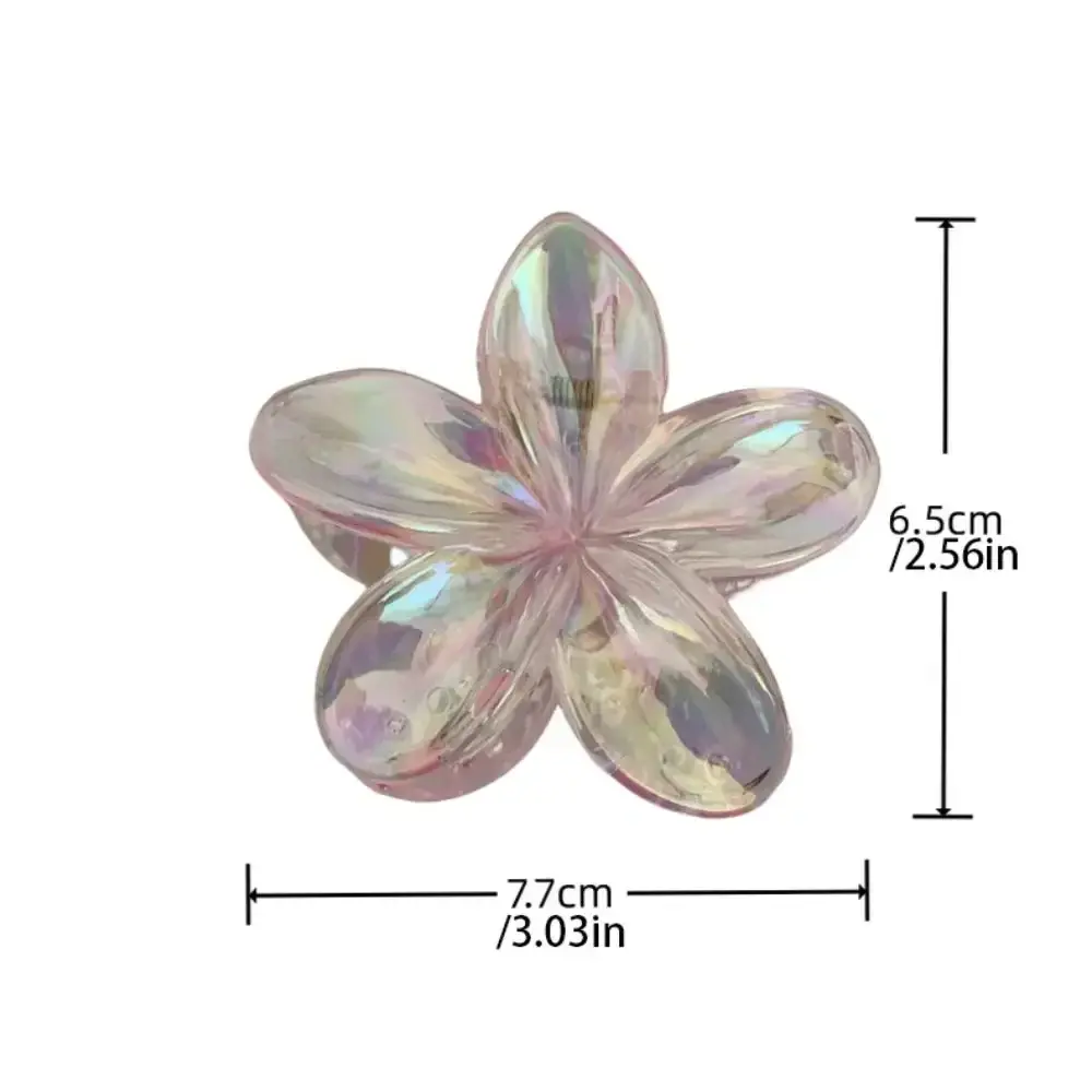 Fashion Cute Hairpin Flower Hair Clip Grab Clip Plastic Large Hair Claw Beach Headwear Hair Accessories Transparent Hairs Clip